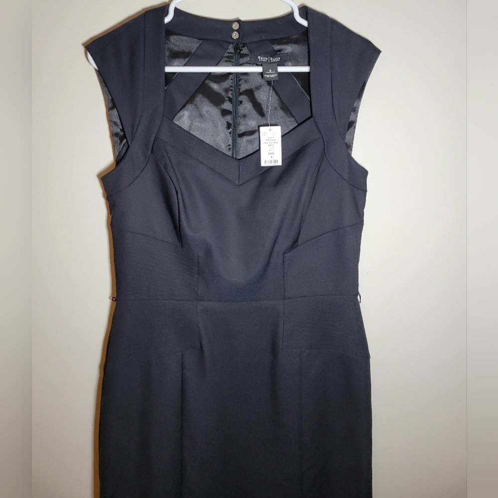New WHBM Black Sheath Dress  SZ 8 - Picture 3 of 10